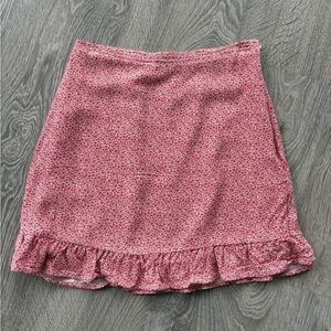 ABERCROMBIE Floral Pink Ruffle Hem Skirt, Size XS